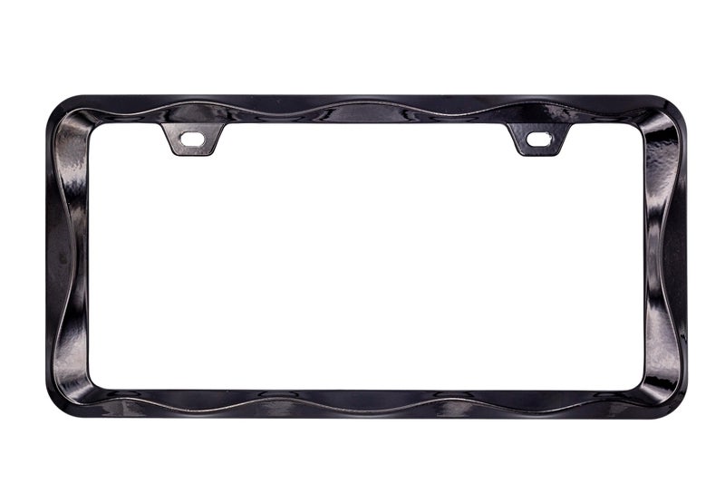 Creathome 3D Curly Wave Pattern Black License Plate Frame from Pure Zinc Alloy Metal - Image 2